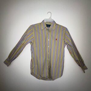 Ralph Lauren Red and Yellow Casual Button Down Shirt